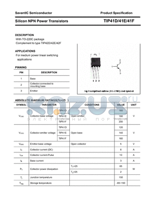 TIP41E datasheet - Silicon NPN Power Transistors