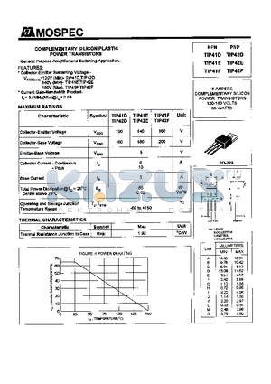 TIP41F datasheet - POWER TRANSISTORS(6A,120-160V,65W)