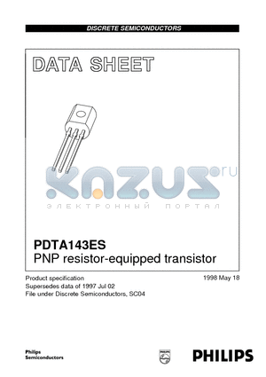 PDTA143 datasheet - PNP resistor-equipped transistor