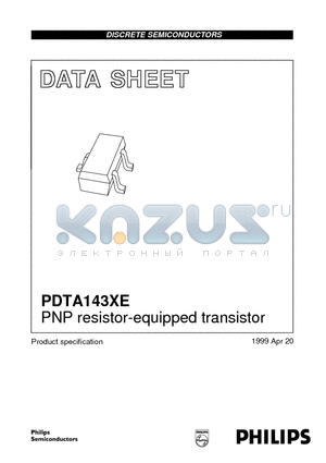 PDTA143 datasheet - PNP resistor-equipped transistor