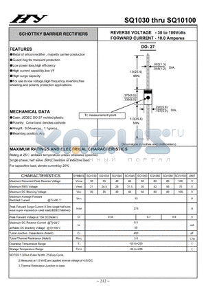 SQ1035 datasheet - SCHOTTKY BARRIER RECTIFIERS