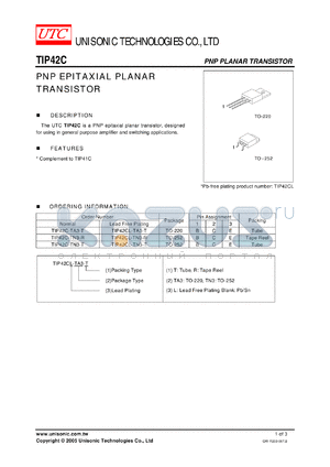 TIP42C-TA3-T datasheet - PNP EPITAXIAL PLANAR TRANSISTOR