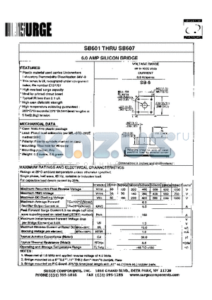 SB603 datasheet - 6.0 AMP SILICON BRIDGE