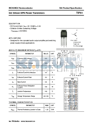 TIP51 datasheet - isc Silicon NPN Power Transistors