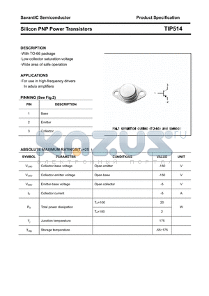 TIP514 datasheet - Silicon PNP Power Transistors