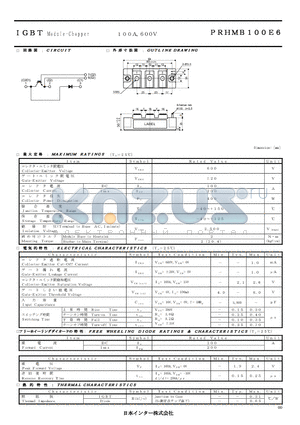 PRHMB100E6 datasheet - IGBT Module-Dual