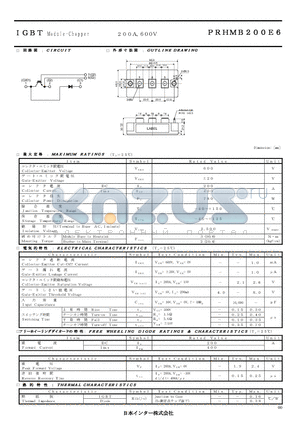 PRHMB200E6 datasheet - IGBT Module-Dual