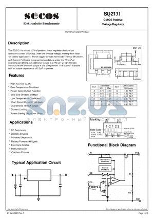 SQ2131 datasheet - CMOS Positive Voltage Regula tor