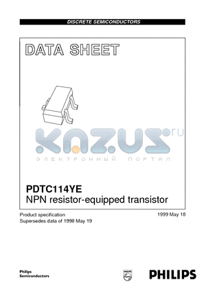 PDTC114YE datasheet - NPN resistor-equipped transistor