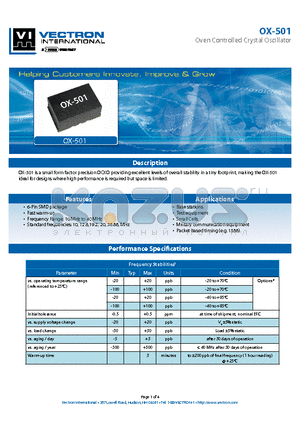 OX-501_12 datasheet - Oven Controlled Crystal Oscillator