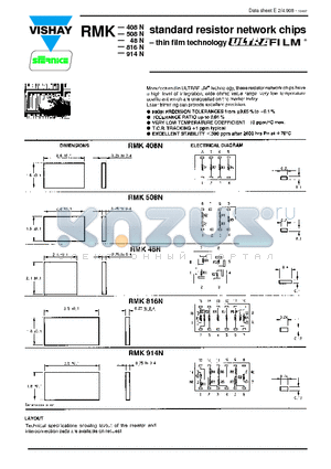 RMK914N datasheet - STANDARD RESISTOR NETWORK CHIPS