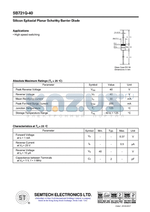 SB721Q-40 datasheet - Silicon Epitaxial Planar Schottky Barrier Diode