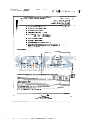 TIPL777B datasheet - N-P-N SILICON HIGH VOLTAGE ADVANCED POWER DARLINGTONS