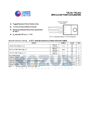 TIPL790 datasheet - NPN SILICON POWER DARLINGTONS