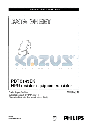 PDTC143EK datasheet - NPN resistor-equipped transistor