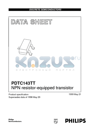 PDTC143TT datasheet - NPN resistor-equipped transistor