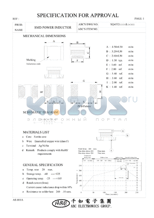 SQ4532100ML datasheet - SMD POWER INDUCTOR