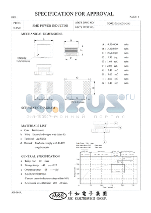 SQ4532101K3 datasheet - SMD POWER INDUCTOR