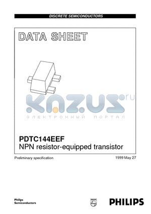 PDTC144 datasheet - NPN resistor-equipped transistor