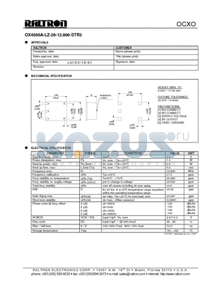 OX4050A-LZ-28-12.800-STR3 datasheet - OCXO