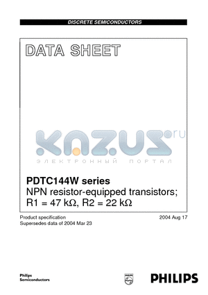 PDTC144WM datasheet - NPN resistor-equipped transistors; R1 = 47 k-ohm, R2 = 22 k-ohm