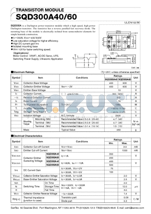 SQD300A60 datasheet - TRANSISTOR MODULE