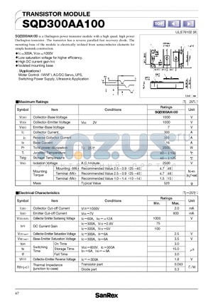 SQD300AA100 datasheet - TRANSISTOR MODULE