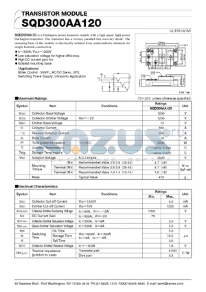 SQD300AA120 datasheet - TRANSISTOR MODULE