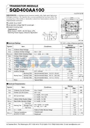 SQD400AA100 datasheet - TRANSISTOR MODULE