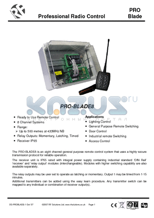 PRO-BLADE8 datasheet - Professional Radio Control