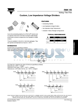 RMKVD datasheet - Custom, Low Impedance Voltage Dividers