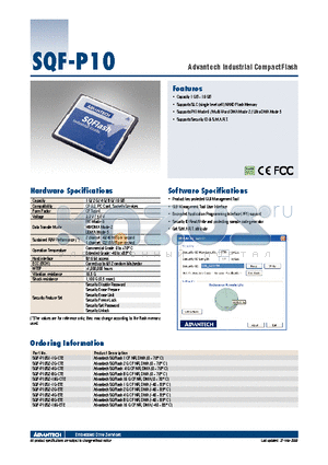 SQF-P10 datasheet - Advantech Industrial CompactFlash