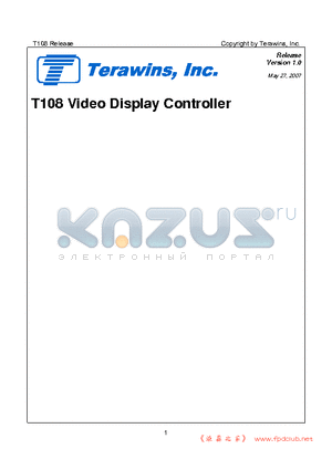 T108 datasheet - Video Display Controller