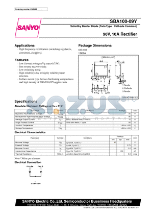 SBA100-09Y datasheet - 90V, 10A Rectifier