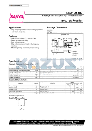 SBA120-18J datasheet - 180V, 12A Rectifier