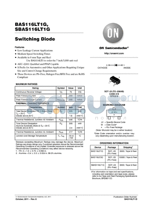 SBAS116LT1G datasheet - Switching Diode