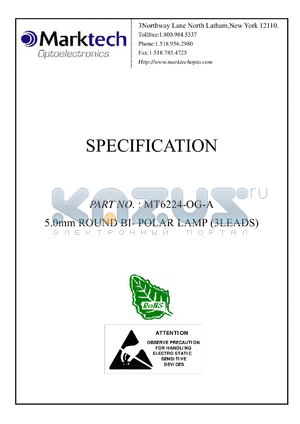 MT6224-OG-A datasheet - 5.0mm ROUND BI- POLAR LAMP (3LEADS)
