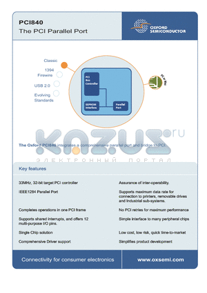 OXUSB950 datasheet - USB2.0 to Quad Serial Port Bridge