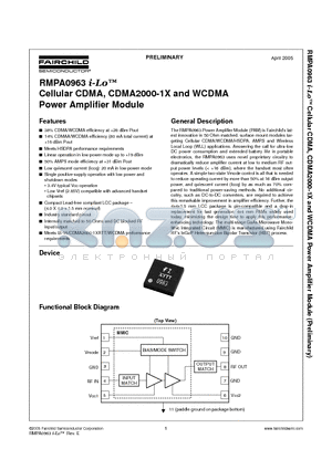 RMPA0963 datasheet - Cellular CDMA, CDMA2000-1X and WCDMA Power Amplifier Module