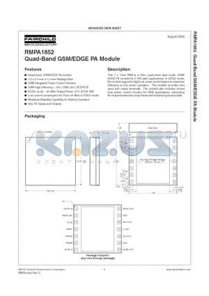 RMPA1852 datasheet - Quad-Band GSM/EDGE PA Module