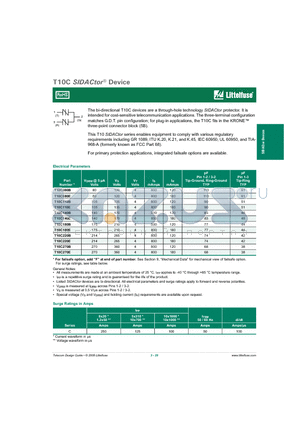 T10C140E datasheet - SIDACtor^ Device