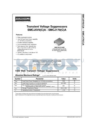 SMCJ160A datasheet - Transient Voltage Suppressors