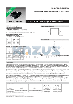 TISP4290T3BJ datasheet - BIDIRECTIONAL THYRISTOR OVERVOLTAGE PROTECTORS