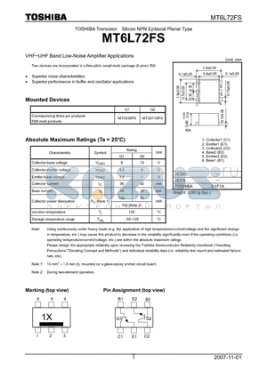 MT6L72FS datasheet - VHF~UHF Band Low-Noise Amplifier Applications