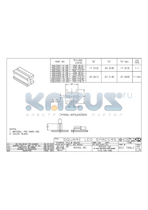 SQLEDS2-12-26 datasheet - SQUARE LED SPACERS