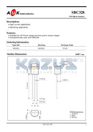 SBC328_1 datasheet - PNP Silicon Transistor