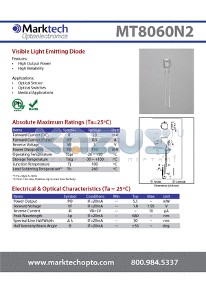 MT8060N2_2 datasheet - Visible Light Emitting Diode