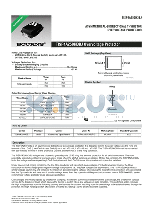 TISP4A250H3BJ datasheet - Overvoltage Protector