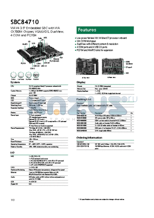 SBC84710 datasheet - VIA CX700M chipset