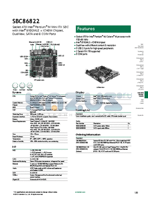 SBC86822VGGA-1GE datasheet - 2 Serial ATA-150 supported